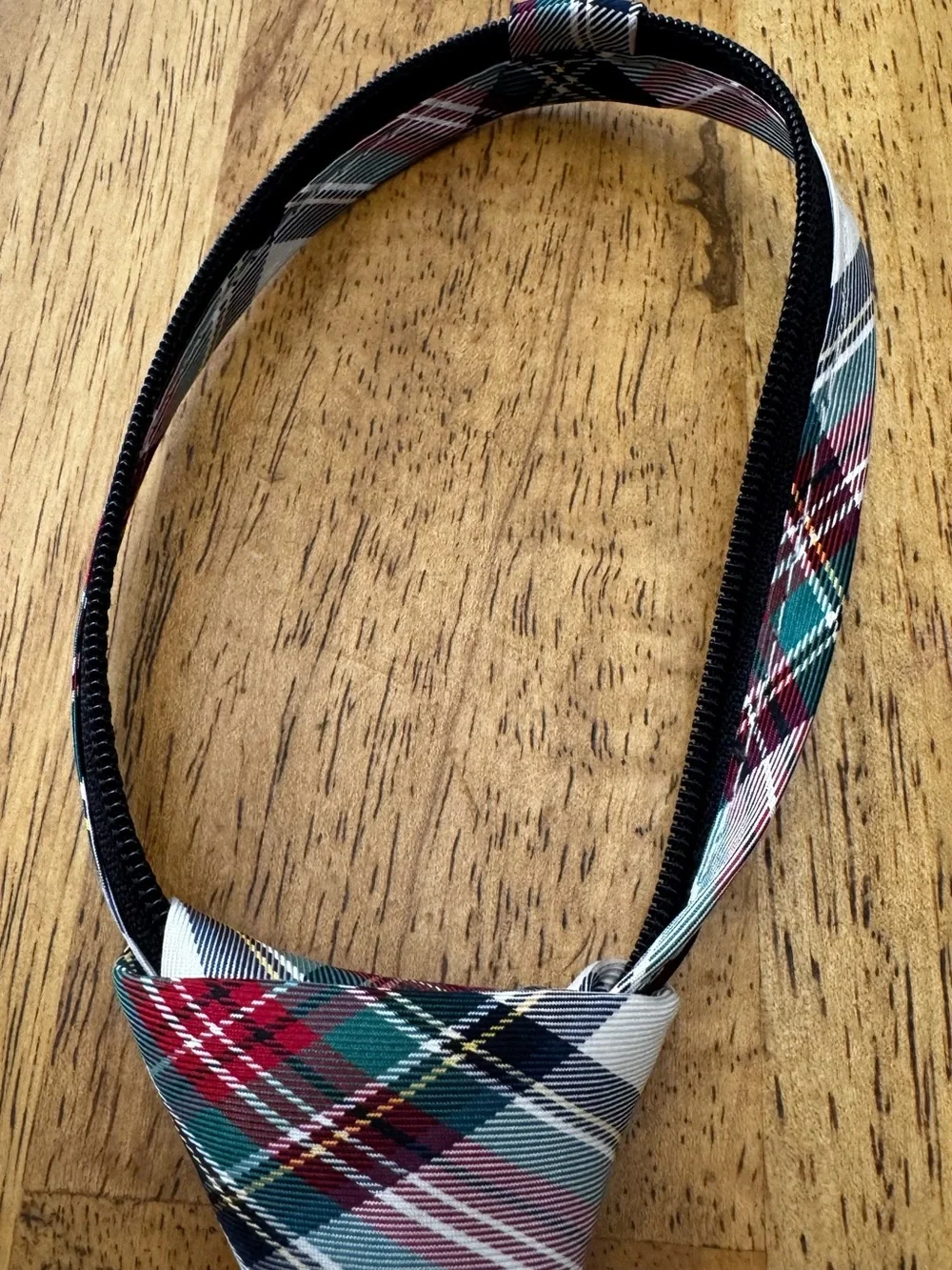 Nautica Plaid Boy's Tie in White, Red, Green and Black